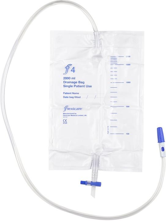 Flexicare Poche urinaire 2l 100cm écoulement valve de retour non stérile