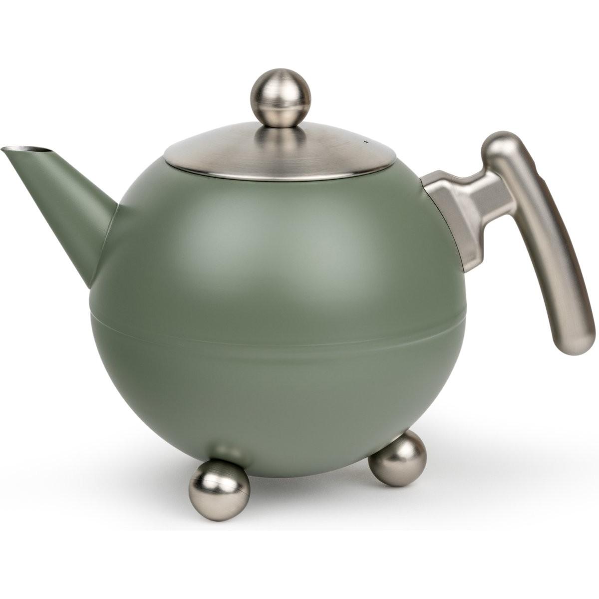 Bredemeijer, Teiera, - Theepot Bella Ronde 1,2L Legergroen - dubbelwandig (101019) (1.20 l)