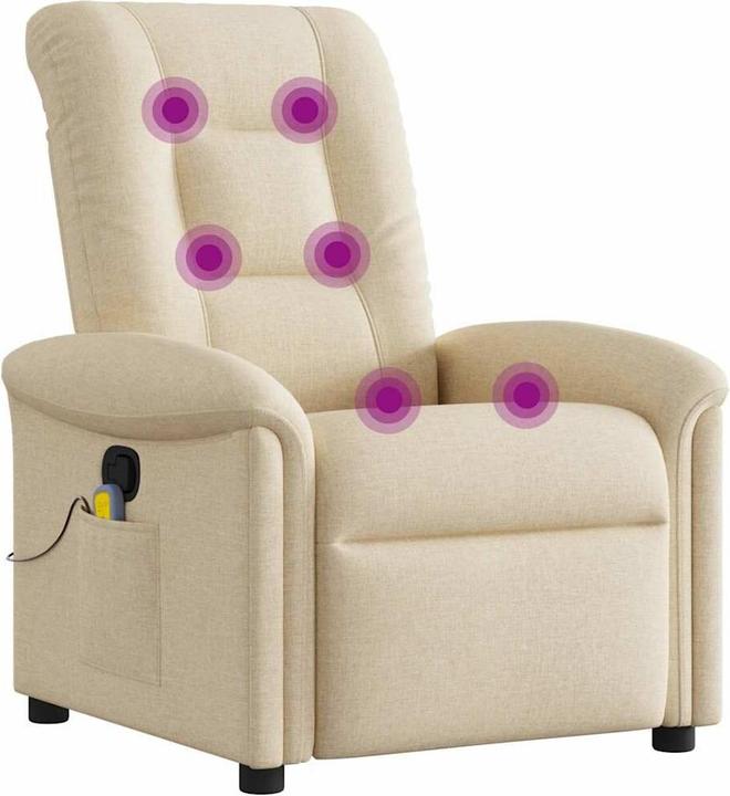 Immagine prodotto VidaXL Poltrona massaggiante in tessuto crema poltrona massaggiante TV poltrona con funzione massaggio