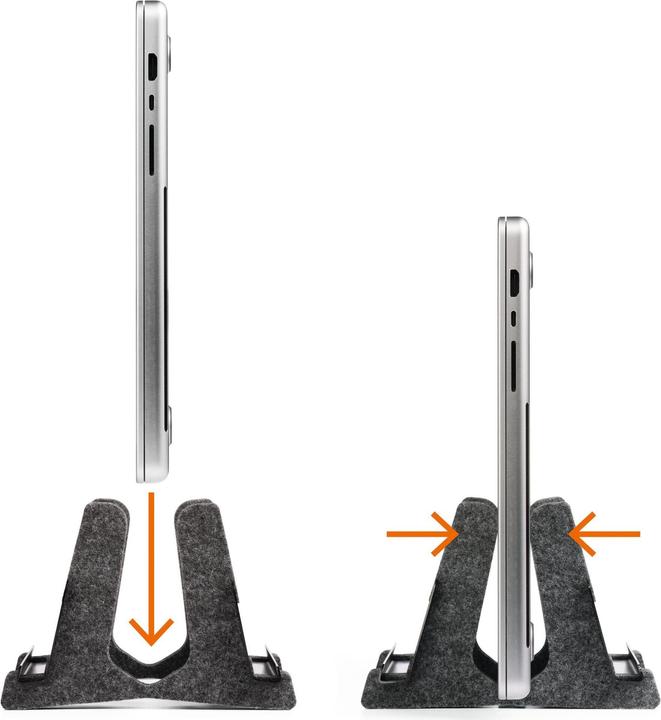 Actual product image Durable Laptop stand EFFECT -3kg 13-17"/vertical/PET-felt/anthracite