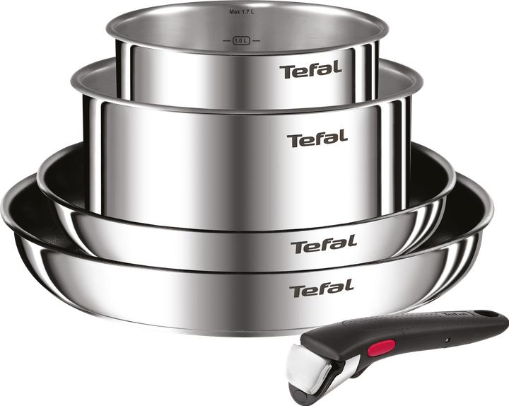 Produktbild Tefal Ingenio Emotion 5-teiliges Set - L897S5 (28 cm, Pfannenset + Topfset, Bratpfanne, Stielkasserolle, Edelstahl)