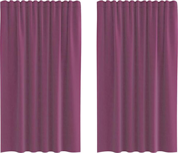 Produktbild vidaXL Voile Vorhänge mit Stangentaschen 2 Stk. Lila (140 x 175 cm)