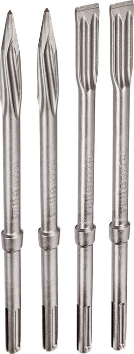 Bosch Professional Zubehör PRO SDS max-5C Jeu de burins, burin pointu 400 mm, burin plat 25 x 400 mm, 2+2 pcs. (25 mm)