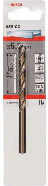 Actual product image Bosch Professional Zubehör Metal drill HSS-Co, DIN 338, 6.5 x 63 x 101 mm, 1-pack (6 mm)