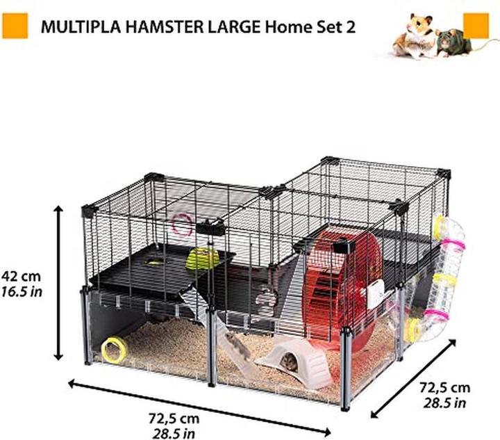 Actual product image Ferplast Multipla Hamster Large grey, 107.5x37.5x h 42cm (1 pc)