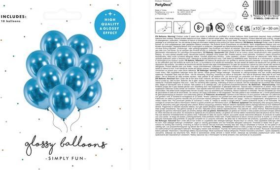 Image du produit Partydeco Ballons à effet miroir bleu - 10 pcs. (10 x)