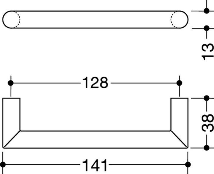Actual product image Hewi Furniture handle 562.13.128 plastic 99 pure white 128 mm Ø 13 mm