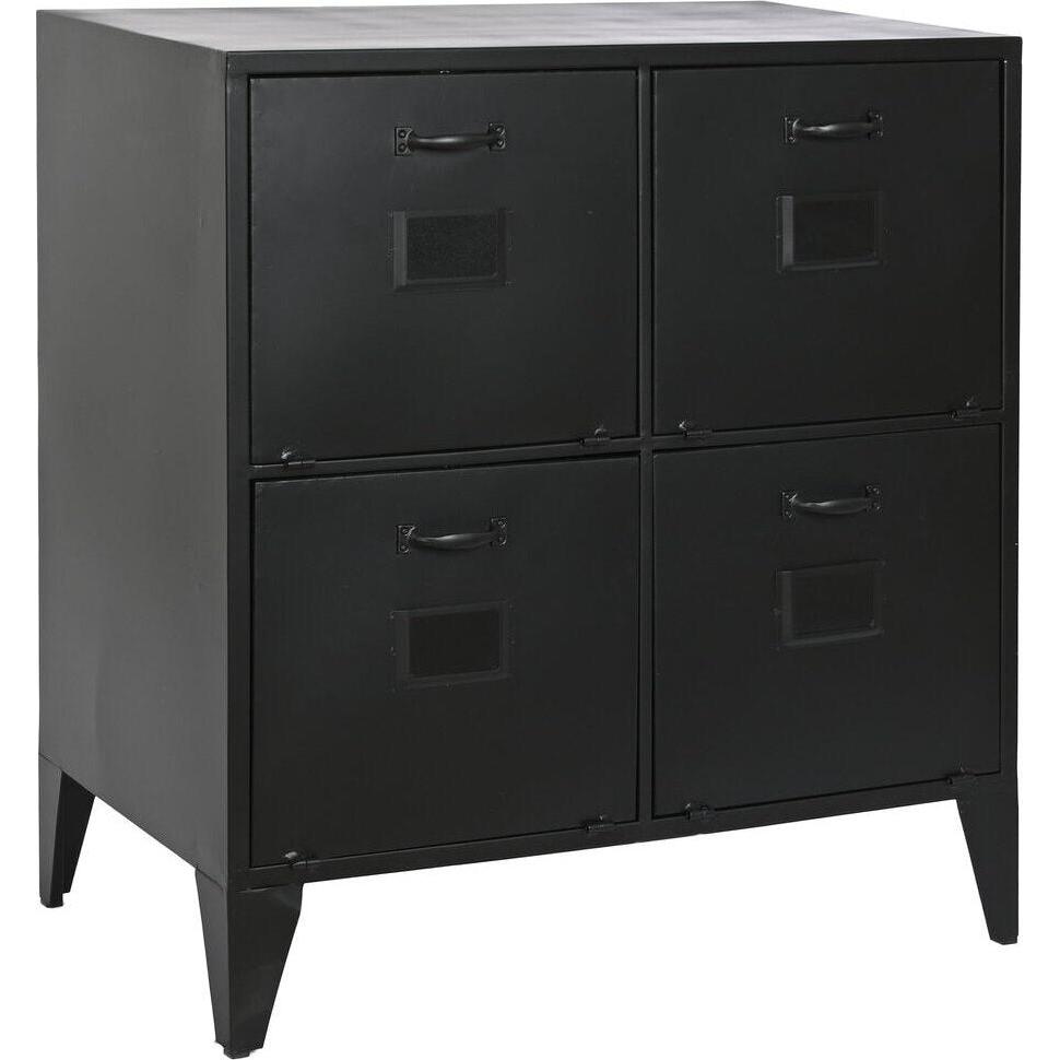 Esprit Schwarz Kommode + Sideboard, Chest Of Drawers Home Black Metal Loft 75 X 45 X 80 Cm (75 X 45 X 80 Cm)