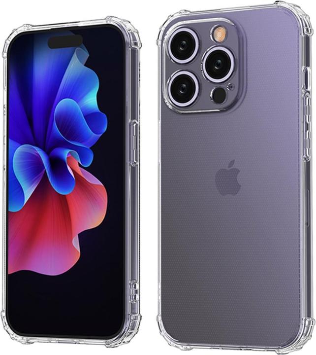 Produktbild Apfelkiste iPhone 15 Pro Gummi Hülle mit Kameraschutz, Air Cushion, Transparent (Apple iPhone 15 Pro)