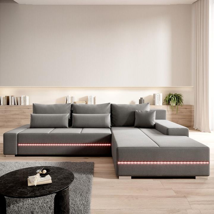 Actual product image Juskys Davos sofa with LEDs & sleep function (Sofa landscape)