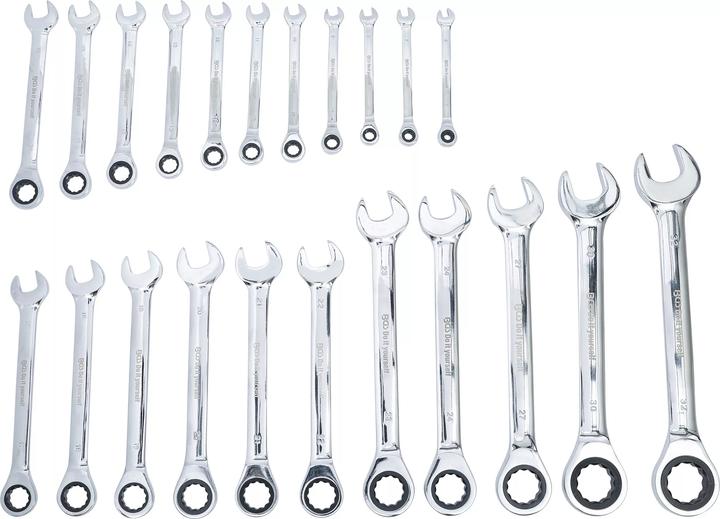 Actual product image BGS Ratchet ring spanner set (32 mm, 19 mm, 6 mm, 12 mm, 24 mm, 14 mm, 22 mm, 16 mm, 23 mm, 10 mm, 21 mm, 18 mm, 27 mm, 7 mm, 17 mm, 11 mm, 15 mm, 30 mm, 8 mm, 9 mm, 13 mm, 20 mm)