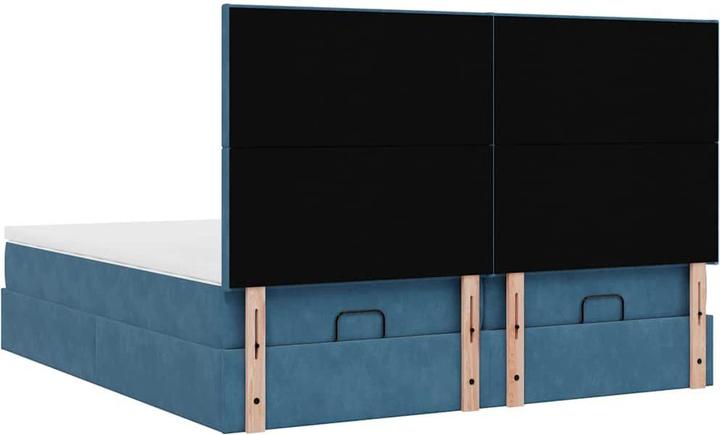 Image du produit vidaXL Ottoman-lit avec matelas bleu foncé 180x200 cm velours (180 x 200 cm)