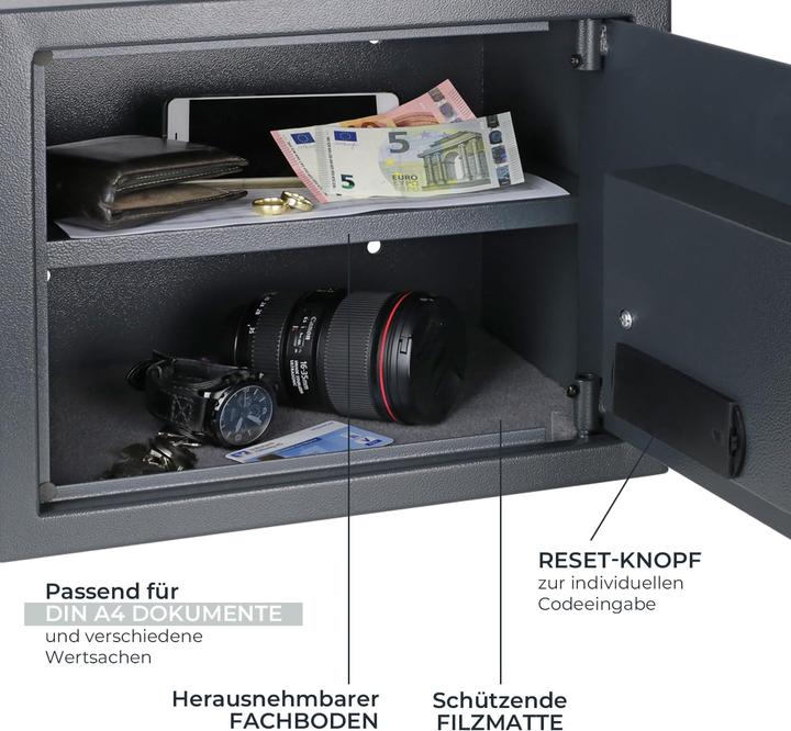 Produktbild HMF Tresor Möbeltresor mit Elektronikschloss (31 l)