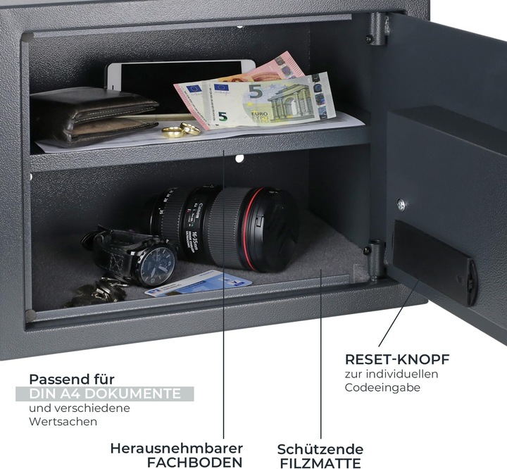 Actual product image HMF Tresor Möbeltresor mit Elektronikschloss (31 l)