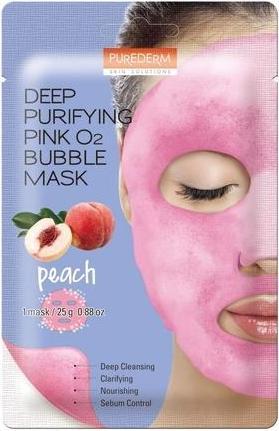 Purederm Deep Purifying Pink O2 Bubble Mask Peach