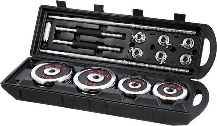 HMS STC50 SZTANGIELKI/SZTANGA W WALIZCE CHROM 2x25KG