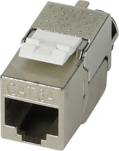 Actual product image Synergy 21 Keystone, module, TP socketRJ45, CAT6A, 500MHz, slim-line, with cable clamp, Synerg (Keystone module)