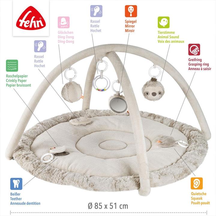 Image du produit Fehn 3-D-Activity-Decke Faultier, Grau/Beige, Material