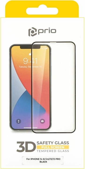 Productafbeelding prio 3D gehard glas (1 Stuk, Apple iPhone 13, Apple iPhone 13 Pro, Apple iPhone 14)