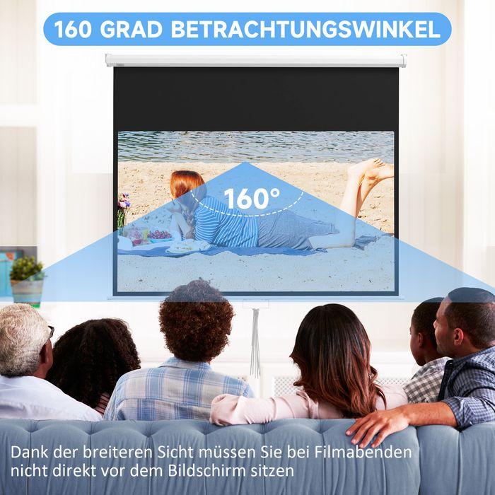 Produktbild Swisshandel24 Beamer-Leinwand 172x96cm Manuell Projektionsleinwand, für 4K, HD, für Heimkino und Präsentation Weis (79.92", 16:9)