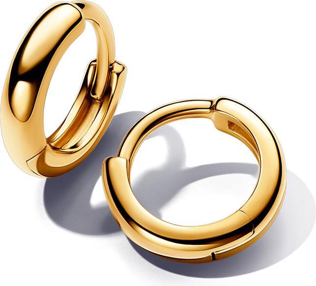 Pandora Runde Huggie Kreolen Ohrringe (Metall, Vergoldet)