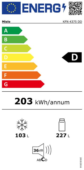 Energie-Label Miele KFN 4375 DD WS (330 l)