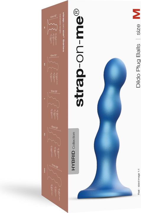 Actual product image Strap-on-me Dildo Plug Balls Metallic Blue M