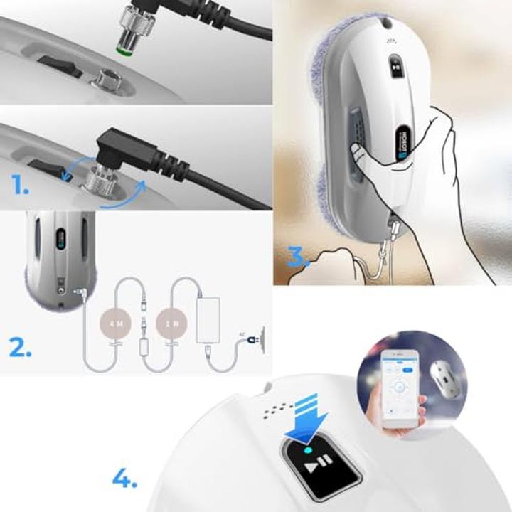 Actual product image Hobot Electric Window Cleaning Robot with Navigation and Fall Protection System