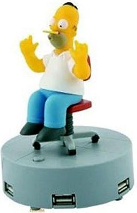 Actual product image ZLTD Simpsons USB hub 4-way with sound Homer Simpson