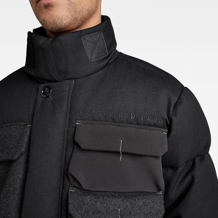 Actual product image G-Star Field Puffer Jacket with High Collar, Flap Pockets, and Fleece Lining (XL)