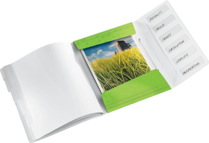 Produktbild Leitz Ordnungsmappe WOW, DIN A4, PP, 6 Fächer, grün-metallic laminierte Oberfläche, Oberflächenstruk (A4, 1 x)
