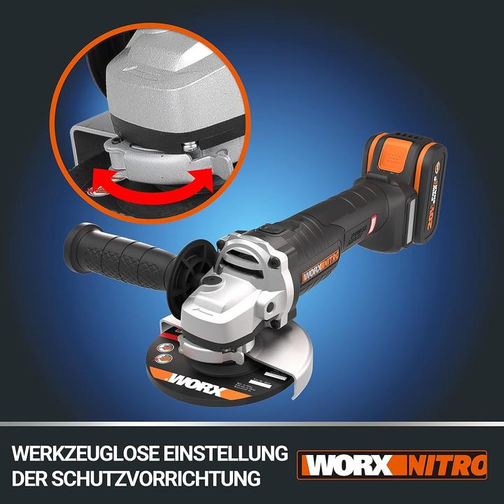 Produktbild Worx Akku Winkelschleifer WX812.9 20V ohne Akku nund Ladegerät (125 mm)