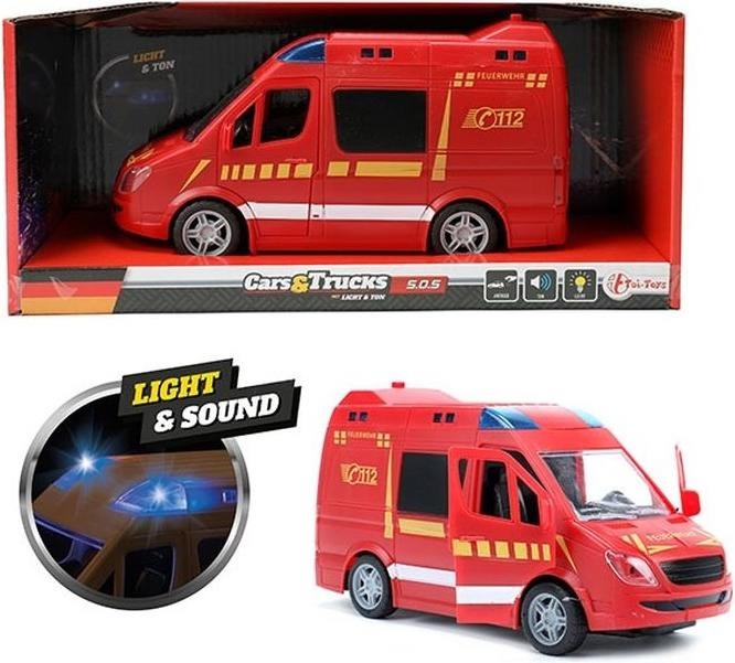 Actual product image Toi-Toys Fire Bus 21cm Light+Sound Friction Ambulance