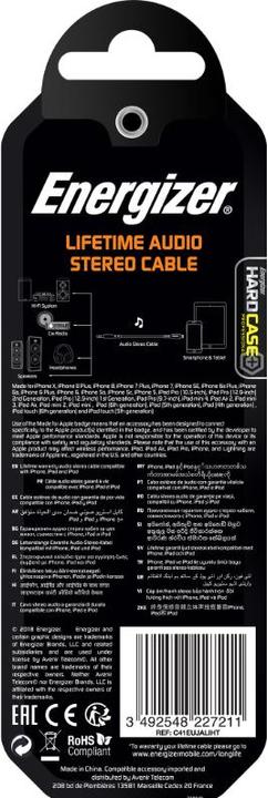 Immagine prodotto Energizer Lifetime Audio Cavo AUX Lightning (1,5 m) bianco (1 pz.)