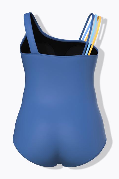 Actual product image Ulla Popken Color Block Split Strap Swimsuit (46)