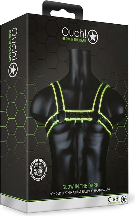 Image du produit Ouch! Chest Bulldog Harness - GitD/Black - S/M