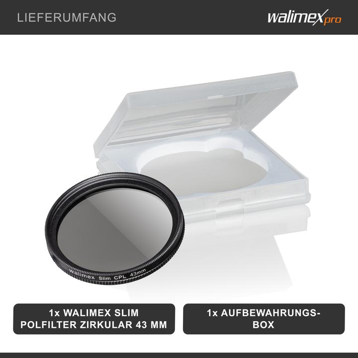 Immagine prodotto Walimex Filtro polarizzatore circolare sottile (43 mm, Filtri polarizzanti)