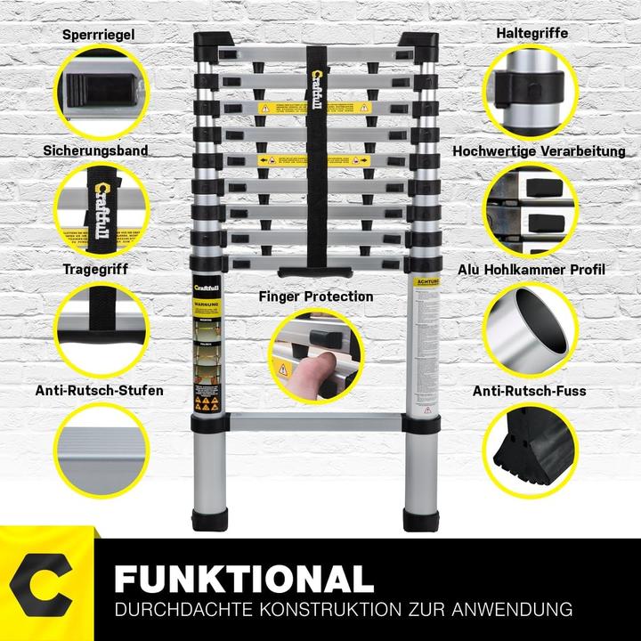 Produktbild Craftfull Teleskopleiter CF-101A (Teleskopleiter)