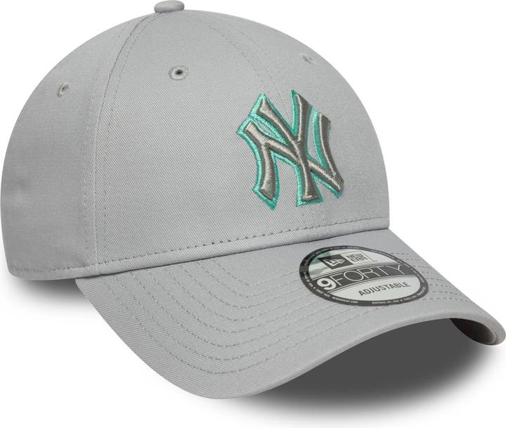 Actual product image New Era 9Forty Strapback Cap Outline New York Yankees Grau