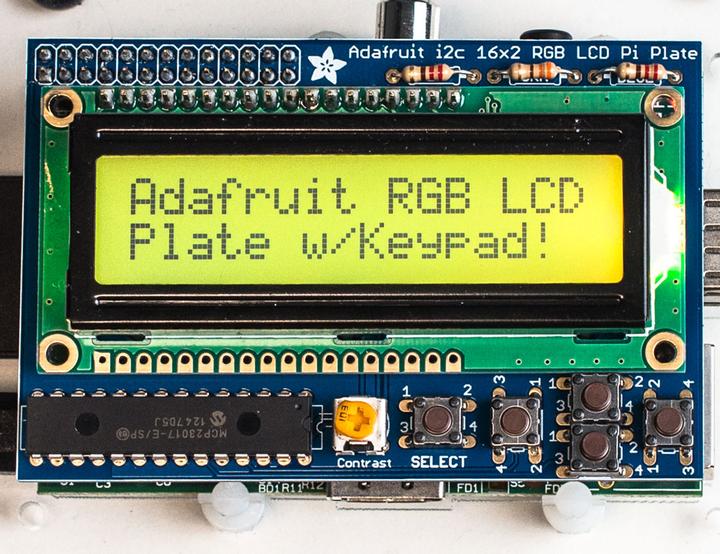 Actual product image Adafruit RGB Positive 16x2 LCD+Keypad Kit for Raspberry Pi (Electronics kit)
