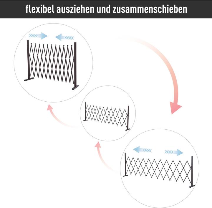 Image du produit Outsunny Zaun Aluminium, Eisen Dunkelbraun