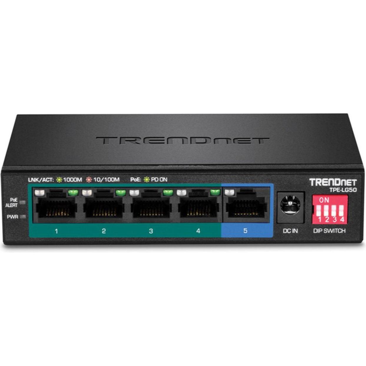 Thumbnail - Trendnet TPE LG50 Switch (5 Ports), Netzwerk Switch, Schwarz