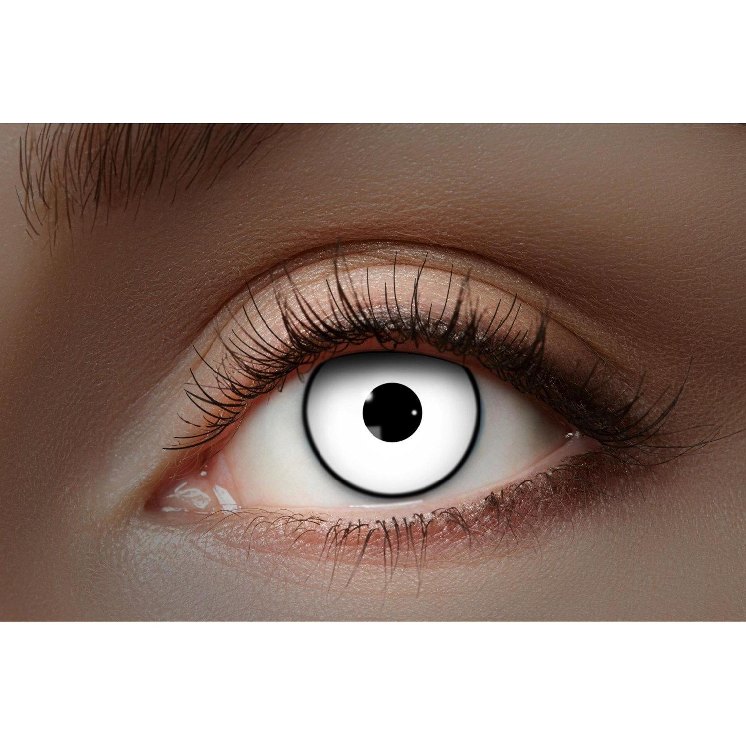 Metamorph, Farbige Linsen, UV White Manson Jahreslinsen für Fasching Halloween (Weiss)
