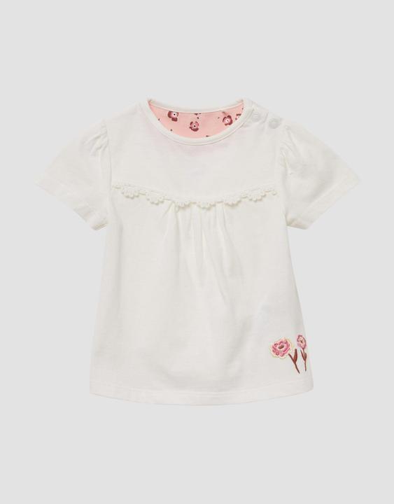 Produktbild S.Oliver T-Shirt Ausgestelltes Jersey-T-Shirt mit Stickerei und Spitzendetails (68)