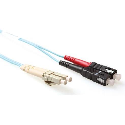ACT 15 meter LSZH Multimode 50/125 OM4 fiber patch cable duplex withLC and SC connectors (15 m), Netzwerkkabel