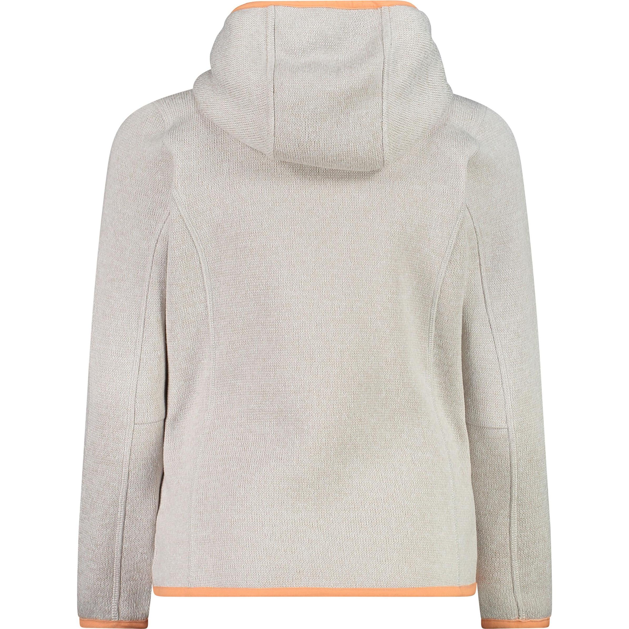 Thumbnail - CMP Campagnolo, Unisex, Jacke, Girl's Jacket Fix Hood Jacquard Knitted 3H19825 (140), Grau, 140