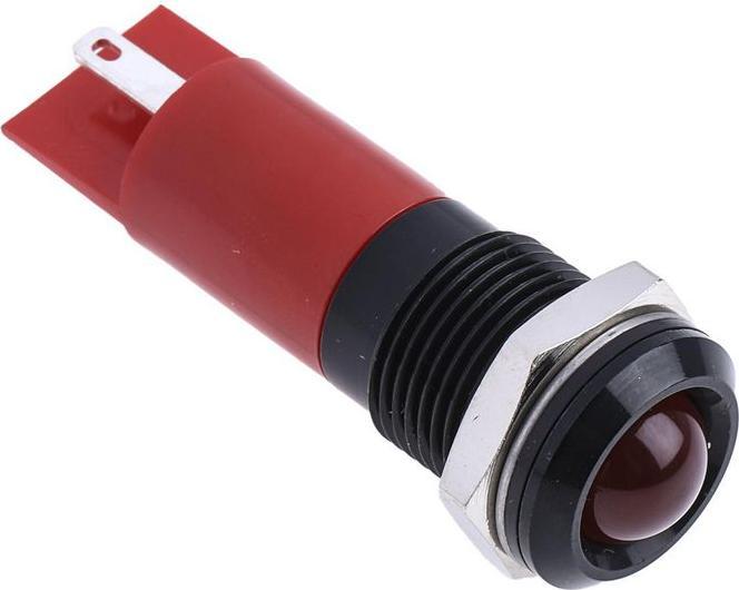 Produktbild RS PRO LED erhaben 14mm schwarz 24Vdc rot
