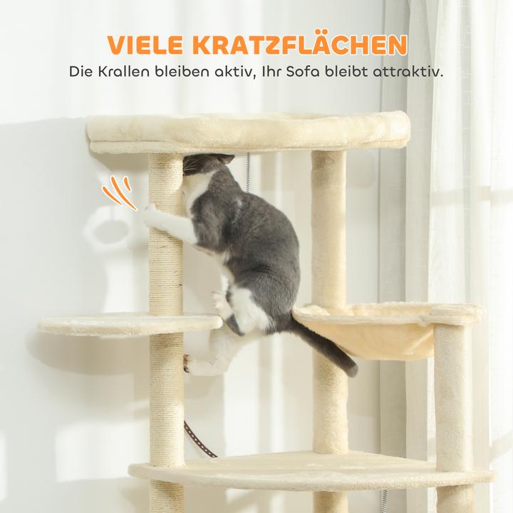 Actual product image PawHut Scratching post (200 cm, Beige+cream white)
