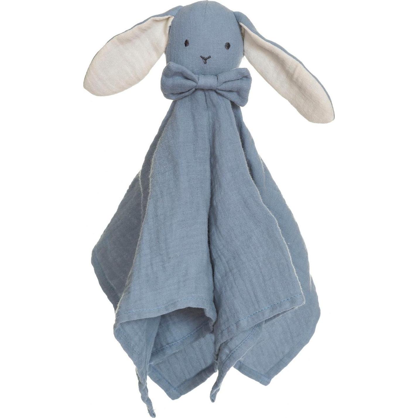 Teddykompaniet, Schmusetuch, Schmusetuch Hase blau 40 cm aus BIO-Baumwolle