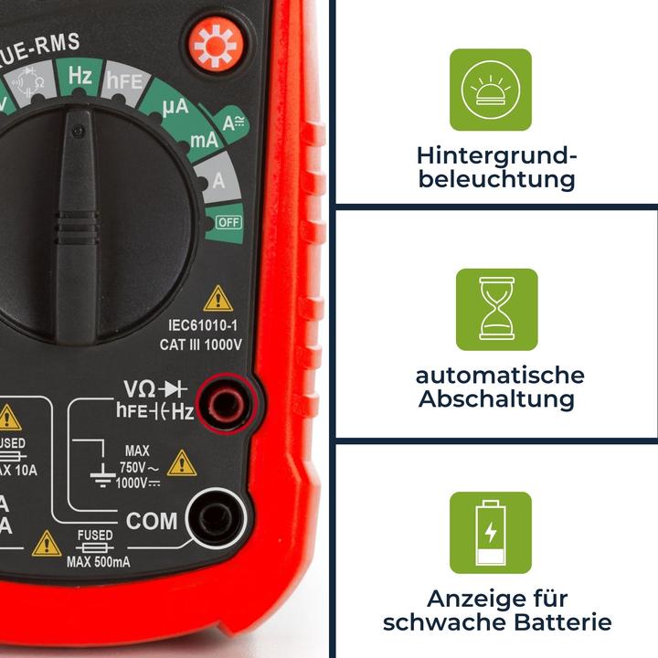 Productafbeelding Velleman Robuuste true RMS digitale multimeter met automatisch meetbereik - CAT III - 1000 V - 8 Fu (CAT III 1000V)